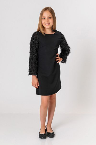incity Rochie cu ciucuri cu maneca neagra pentru fete