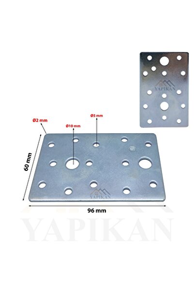 Yapıkan 4 Adet Düz Demir Gönye Köşebent 2x60x96mm - Mobilya Dolap Raf Masa Ke...