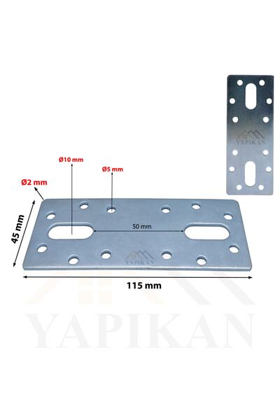 Yapıkan 4 Adet Düz Demir Gönye Köşebent 2x45x120mm - Mobilya Dolap Raf Masa K...