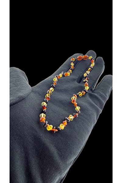 İLTERUS قلادة أطفال متعددة الألوان من العنبر