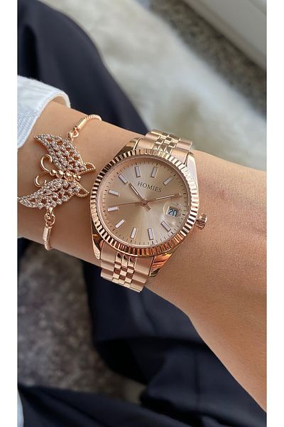 Homies Women's Wristwatch and Gift Bracelet Set