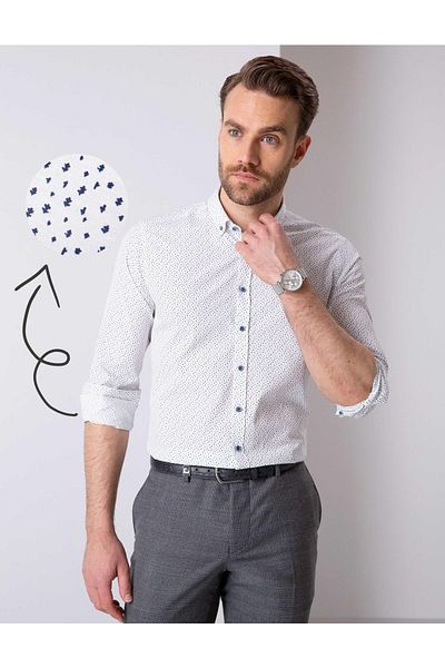 Pierre Cardin Πουκάμισο Navy Blue Slim Fit