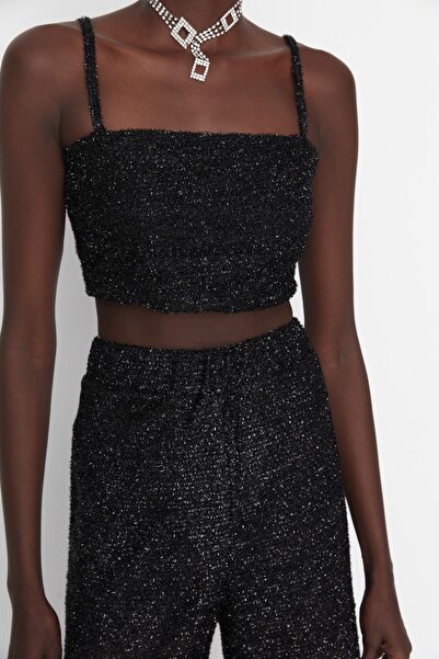 Trendyol Collection Black Glitter Lower Upper Set TPRAW23AU00011