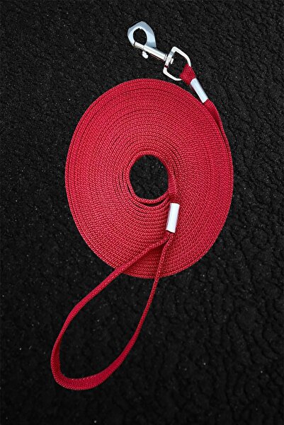 LİDERSAN ÇELİK Steel Pressed 5 Meters Dog Garden Tethering Leash Lead Strap Red With Handle