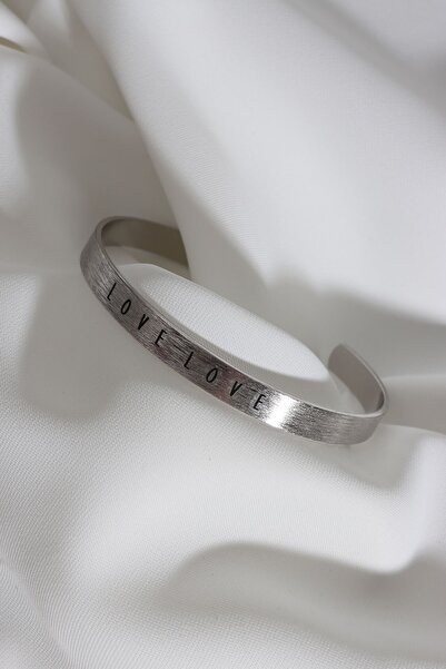 Genel Markalar Love Yazılı Sılver Kararmaz Vıp Bileklik