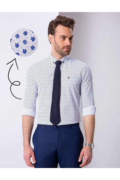 Pierre Cardin Λευκό Slim Fit Ανδρικό πουκάμισο