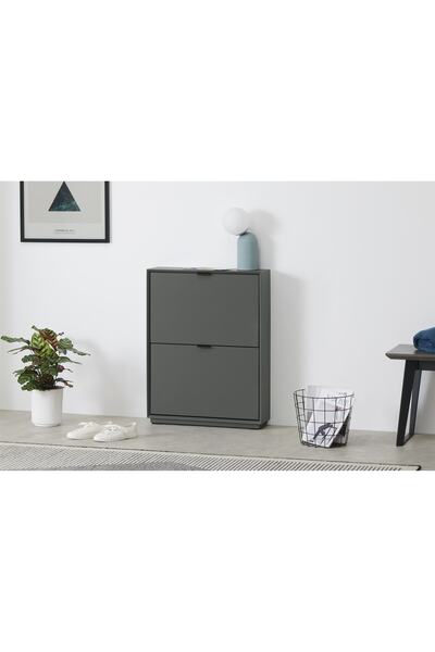 Romano Dizayn Küçük Ayakkabı Saklama Dolabı Rmn 6674, Gri