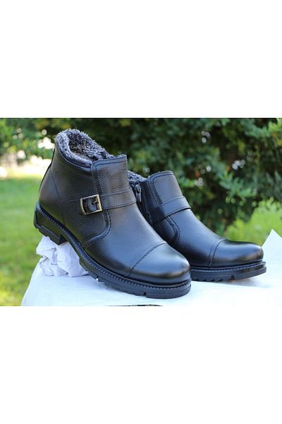 Yağlıoğlu Kundura Yağlıoğlu 2622 Cold Proof Γνήσιο Δέρμα & Γούνα Θερμικά Casual Ανδρικά Μποτάκια