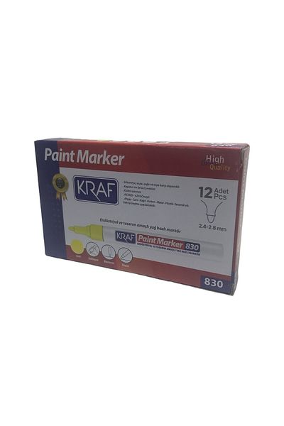 KRAF 830 Paint Markers Yellow 12 Pieces