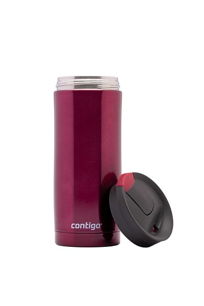 Contigo Huron Snapseal Travel Cup - Vibrant Red, Vacuum Bottle, 0.47 Leak Proof