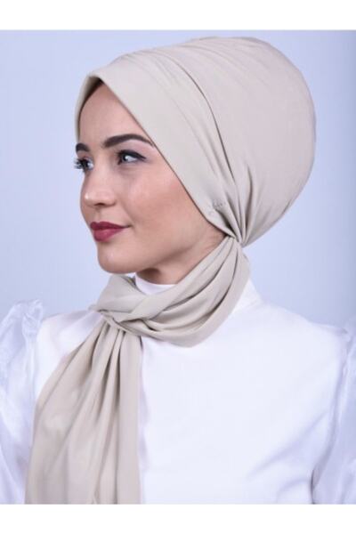 Gültopu Eşarp & Şal Kadın Dubai Bone Şal, Günlük Düz Bej Renk Baş Örtüsü Tese...