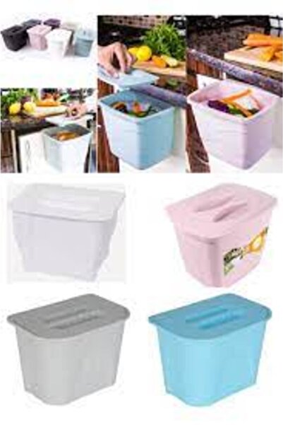 abnturk Plastik Askılı Çöp Kutusu Gri Renk