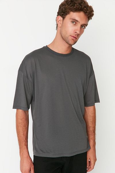 Trendyol Collection Πολύχρωμο Basic 2-pack-Oversize/Wide Cut T-shirt με κοντομάνικο λαιμόκοψη TMNSS22TS0319