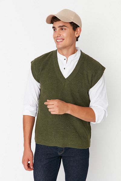 Trendyol Collection Sweater Vest - Khaki - Regular fit