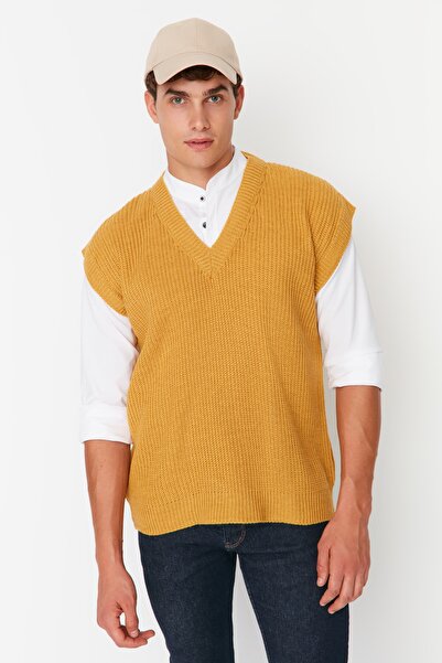 Trendyol Collection Sweater Vest - Yellow - Regular fit