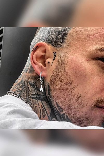 The Collection Men's Silver Dangle Lightning Steel Earrings