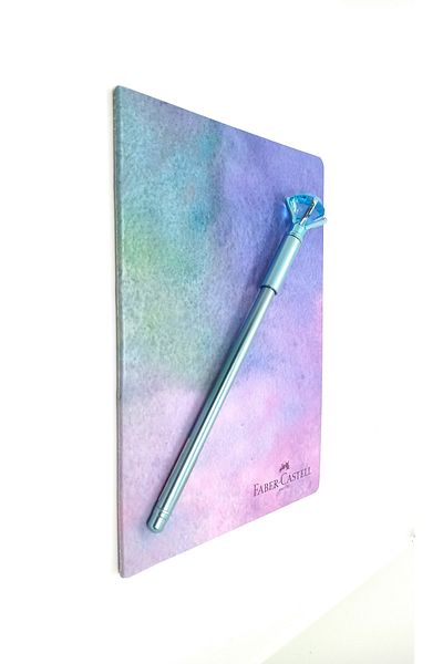 Faber Castell Caiet A5 fără linii 40yp. Și pix cu bilă cu gel diamant