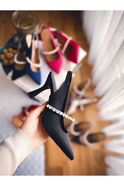 SOFT FASHION Γυναικεία Μαύρα Σατέν Σατέν Παπούτσια Νυχτερινής Έξοδου με Ανοιχ...