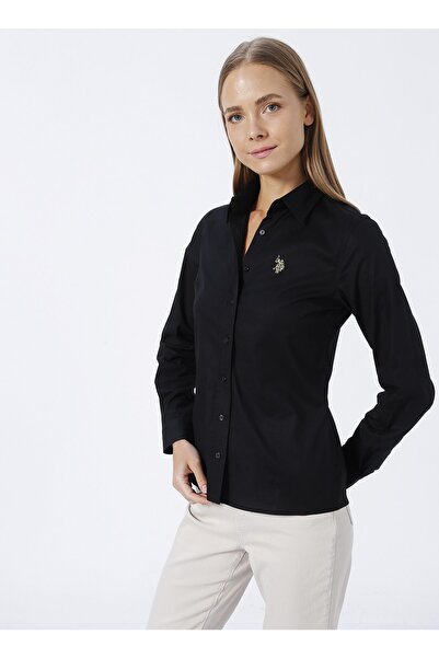 U.S. Polo Assn. Gömlek Yaka Siyah Kadın Gömlek Saly022k