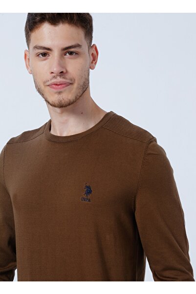 U.S. Polo Assn. Crew Neck Mustard Men's Sweater Td01-bsk22