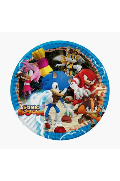 Parti Furyası طبق من الورق المقوى لمستلزمات الحفلات من سونيك بوم، 8 قطع من زينة عيد الميلاد من سونيك بوم