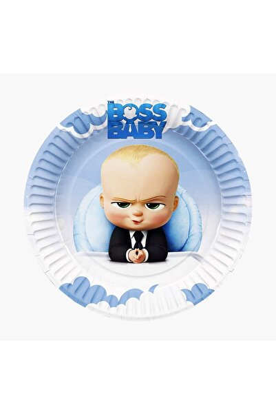 Parti Furyası Patron Bebek Parti Malzemeleri Karton Tabak 8 Li Big Boss Doğum...