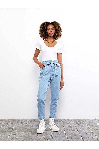LC Waikiki Pantaloni de damă Rodeo Jean cu talie înaltă, cu buzunar drept