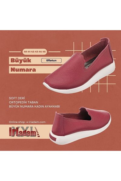 İriadam N0609 موديل حذاء نسائي من الجلد الناعم بنعل لتقويم العظام - أرقام 41-42-43-44