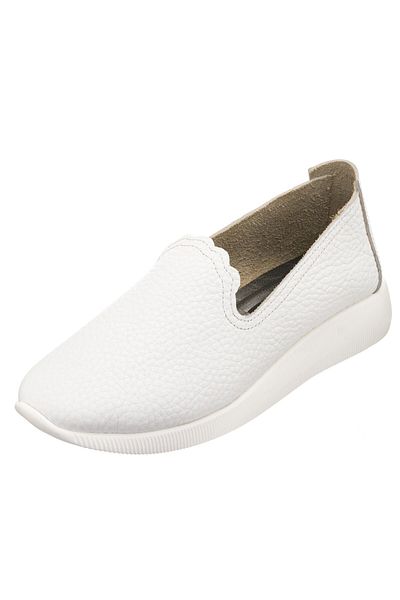 İriadam N0609 Model Orthopedic Sole White Soft Leather Women's Shoes - Size 41-42-43-44