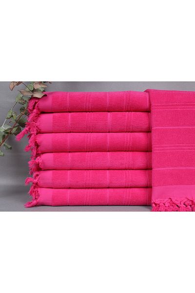 Kayra Export منشفة بيشتامال فوشيا - مقاس 45x100 سم، على شكل وجه، منشفة مطبخ صغيرة الحجم