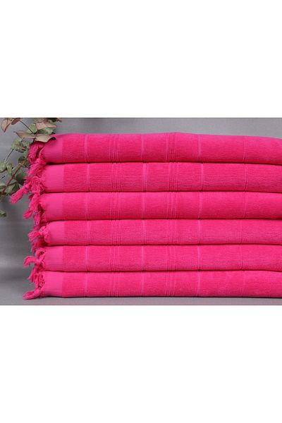 Kayra Export منشفة بيشتامال فوشيا - مقاس 45x100 سم، على شكل وجه، منشفة مطبخ صغيرة الحجم