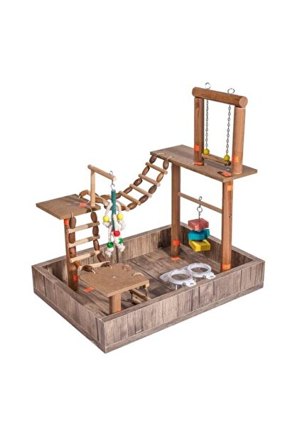 Genel Markalar Muhabbet Kuşu Tüneği Oyun Alanı Papağan Oyun Alanı Tünek M-1