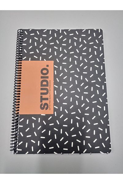Gıpta Studio 80 Sheets A4 Spiral Checked Notebook Cardboard Cover