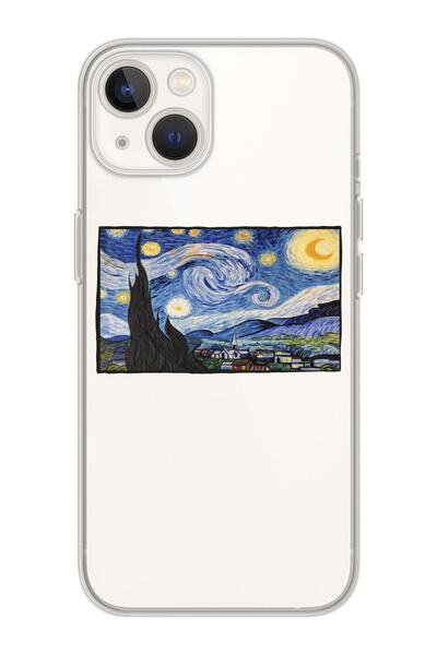shoptocase Iphone 13 Uyumlu Şeffaf Vincent Van Gogh Yıldızlı Gece Tablosu Des...