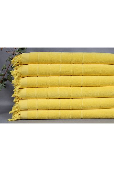 Kayra Export منشفة بيشتيمال صفراء مقاس 45x100 سم، وجه واحد على شكل منشفة، منشفة مطبخ صغيرة