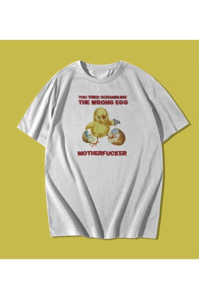 rebelberi Ai încercat să încodezi ceva greșitul Egg Written Oversize Unisex Sarkastic White Tricou