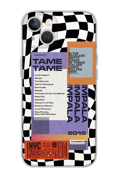 shoptocase Iphone 13 Uyumlu Dama Tame Tasarımlı Şeffaf Telefon Kılıfı