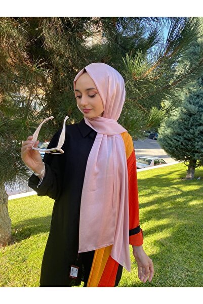 KROREN By Armanda Janjan, Janjanlı Şifon Şal Iekr7301 Pudra 2