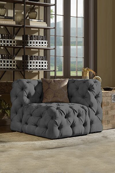 LOVİSSE HOME Angolo Luxury Handmade Özel Tasarım Chester Berjer  Tekli Koltuk