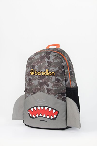 United Colors of Benetton – Shark Kamuflaj Ilkokul Çantası, Haki 76003