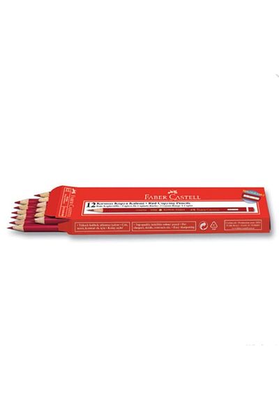 Faber Castell 12 قلم نسخ أحمر