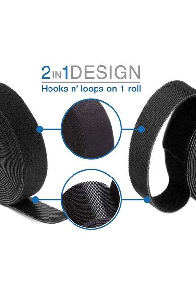 Hdg 1 Metre Kablo Düzenleyici Toplayıcı Cırt Cırt Siyah