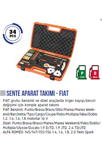 Retta Rsa0020 Sente Aparat Takımı 34 Parça Fiat