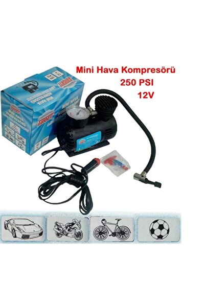 Genel Markalar Oto Lastik Şişirme Kompresörü 250 Psi Hava Pompası 12 Volt