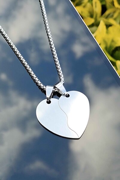 TREND COLLECTİON 2 Adet Paslanmaz Çelik Ikili Sevgili Kalp Kolye