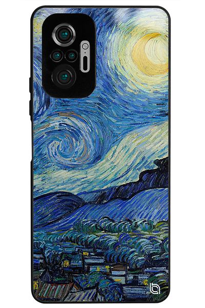 WANNA PROTECT حافظة هاتف Xiaomi Redmi Note 10 Pro Van Gogh Starry Night Premium منقوشة لامعة