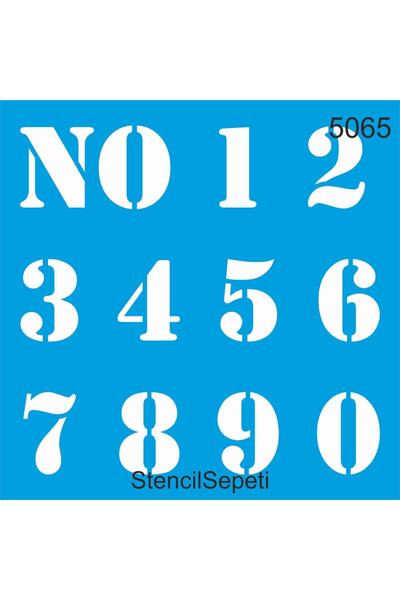 StencilSepeti Rakamlar Deseni - Stencil Desen Şablonu - 30x30cm