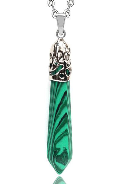 Tesbih Atölyesi Certified Natural Malachite Stone Necklace