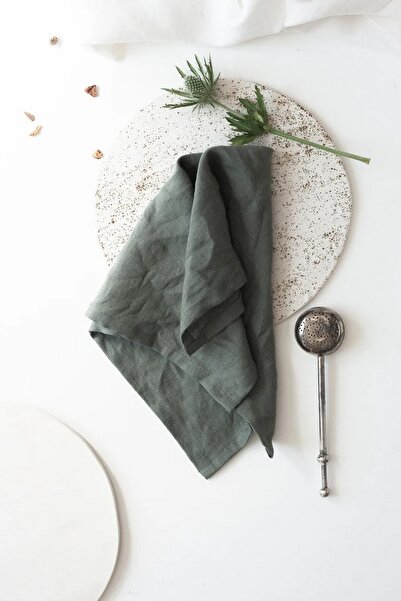 miyolin Yıkanmış Keten 2'li Kumaş Peçete, Keten Amerikan Servis 35x45 Cm