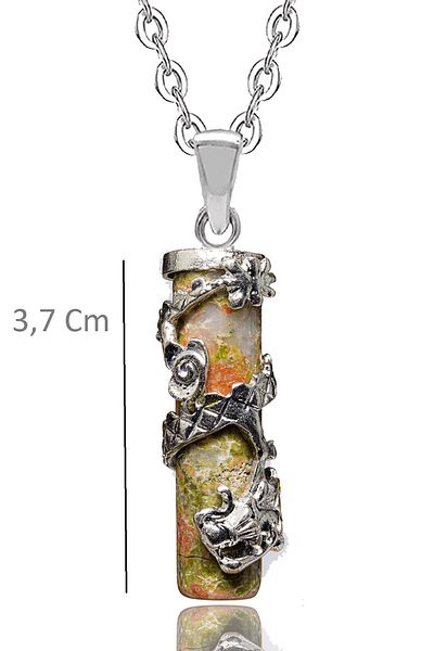 Tesbih Atölyesi Natural Unakit Stone - Certified Filigree Embroidered Necklace